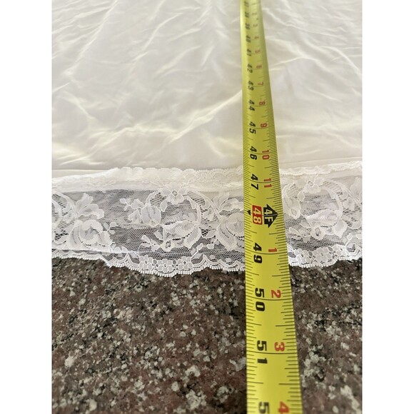 Vintage  Beehive 50s 60s White Nylon Mini Slip Dress Size 32D Chest Long - Picture 14 of 14